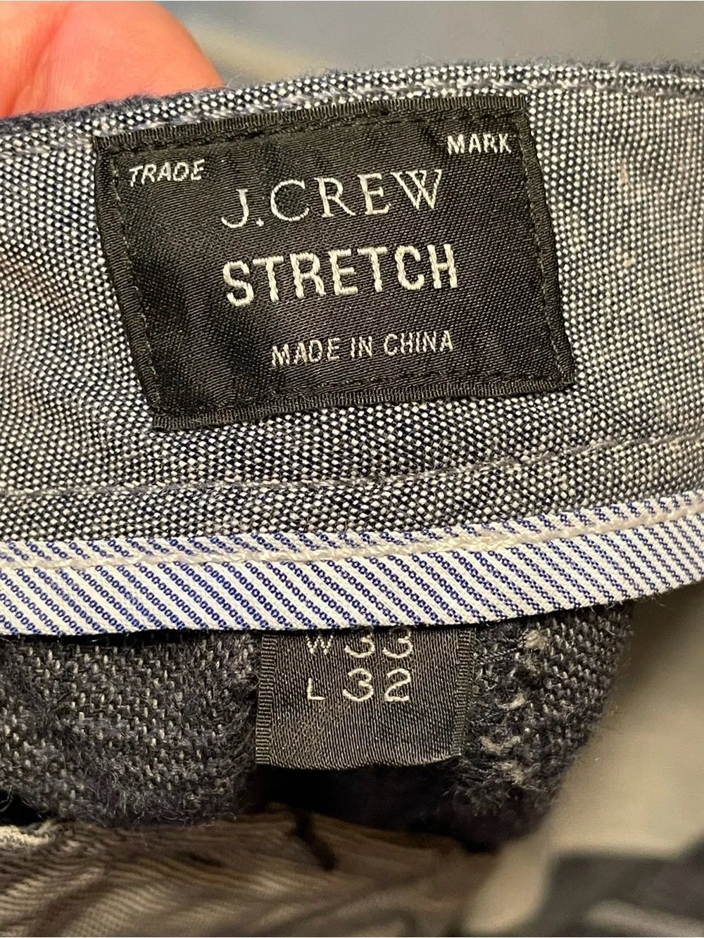 J.Crew 484 Slim-Fit Stretch Chino Pants in Blue/Gray Glen Plaid 33/32